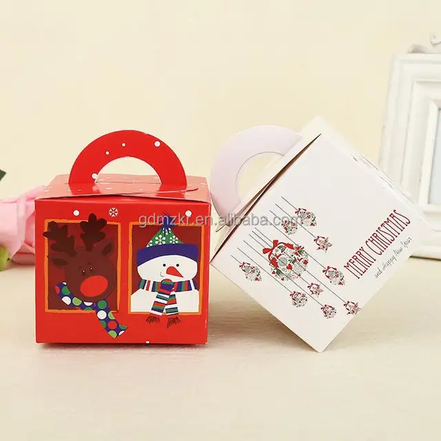 hot sale square christmas gift storage packaging paper red box