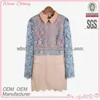 Latest fashion autumn winter lace overlay korean office dress for women