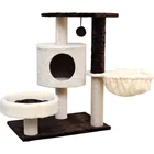 China Customized Design Plush Wooden Pet Condo Tower Supplier Furniture Factory Toys Cat Scratcher Tree House