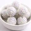 White AB Color Resin Rhinestone Ball 20mm Beads for Kids Chunky Necklace Jewelry Supplier 10MM to 30MM Stock