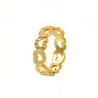 Xuping jewelry female latest gold hollow heart shaped design 24k ring