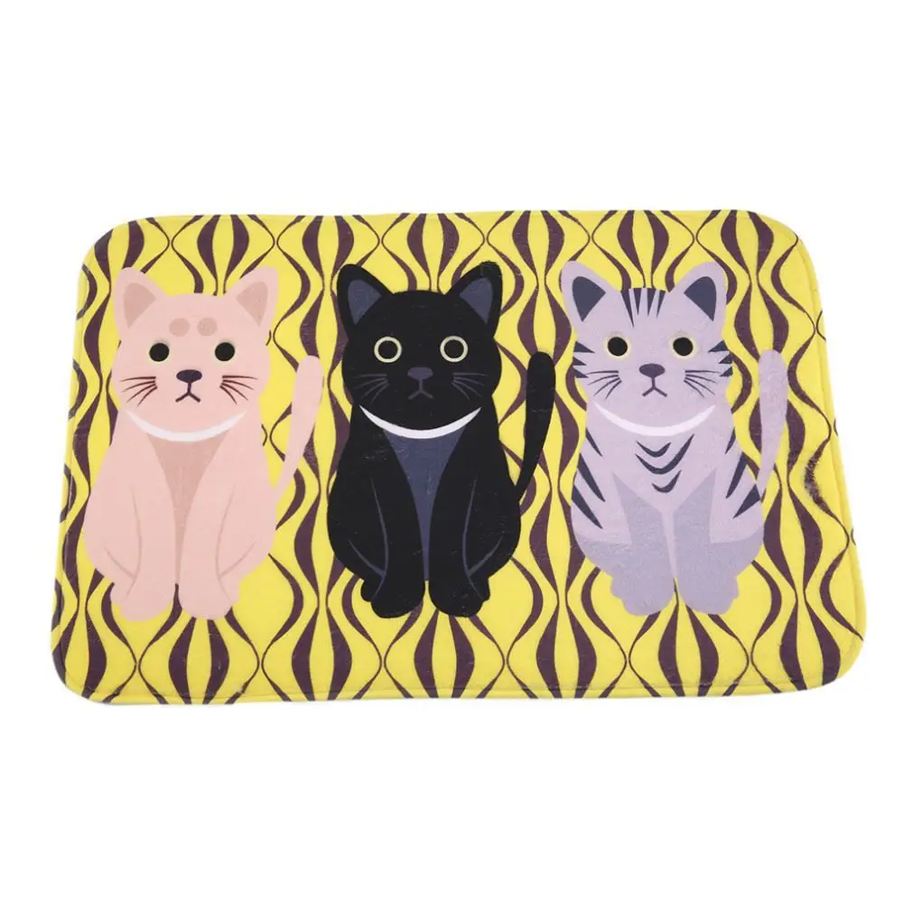 New hot Creative Kawaii Welcome Floor Mats Animal Cat Print Bathroom Kitchen Carpets House Doormats For Living Room Anti Slip