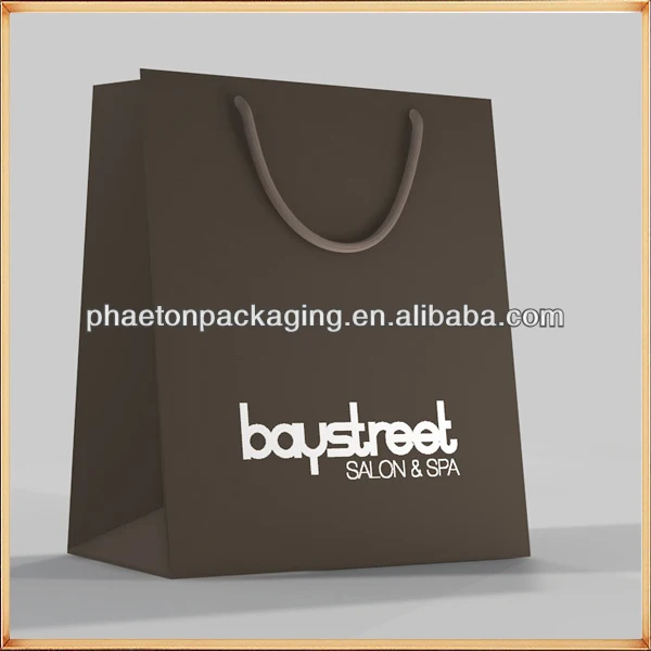bags gold silver foil stamp logo bag coffee color paper bag with