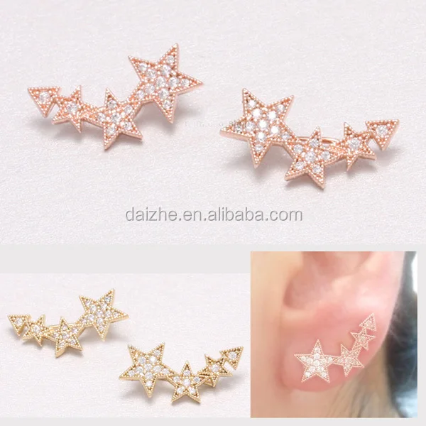 2017 fashion various color women girl jewelry micro pave 12mm mini silver cz huggie hoop earring