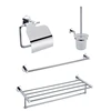 China Sanitary Ware Manufacture Fashion Design Stainless Steel Glass Bath Bathroom Accessory Set