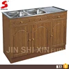 China suppliers custom home furniture 3 doors simple plywood kitchen cabinet with sink