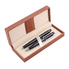 LUXURY PROMOTIONAL METAL PEN METAL BALLPOINT PEN AND METAL GEL PEN 2 PIECES SET WITH BOX