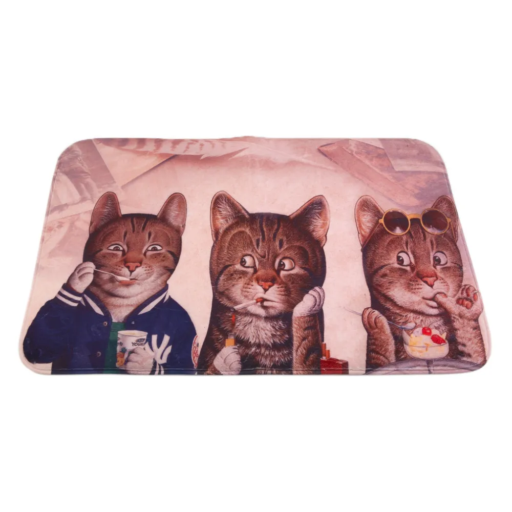 New hot Creative Kawaii Welcome Floor Mats Animal Cat Print Bathroom Kitchen Carpets House Doormats For Living Room Anti Slip