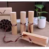 Round tube birch veneer soft bark wooden packaging box for gift wine bottle