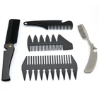 New design black sliver metal stainless steel hair beard comb