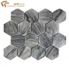 Italian Bardiglio Nuvolato Marble Honed 3" Hexagon Grey Mosaic Tiles