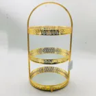 New Arrival Antique Round 3 tiers Metal Glass/ Mirror Wedding Cupcake/ Cake stand