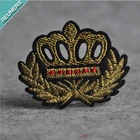 Wholesale custom logo fashion cute embroidered woven crown cartoon embroidery lace patch for tshirt