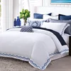 New Arrival Embroidery Design 4 Pieces Hotel Linen Bed Sheet Duvet Covers Bedding Sets