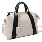 Wholesale Guangzhou branded beige genuine leather lady fashion handbag hobo bag