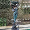 Garden Antique Bronze Woman Holding Shell Water Fountain Statue