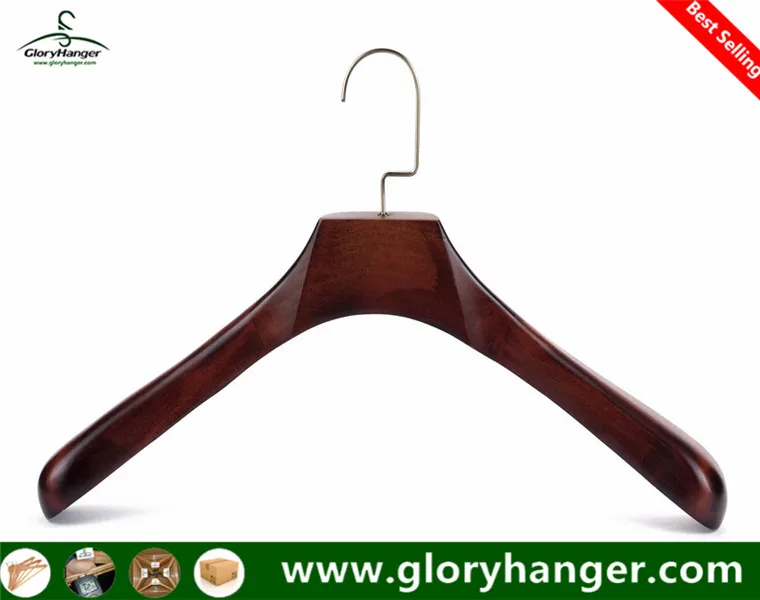 luxury/deluxe antique vintage wooden coat hanger with brass hook