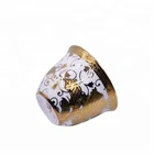 Wholesale 80cc ceramic gold plated 12pcs cawa cup set for gift promotion