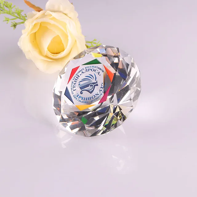 decorative diamond shaped glass paperweights wholesale bulk