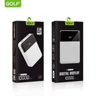 GOLF power bank Li battery digital display 10000 mah slim power bank