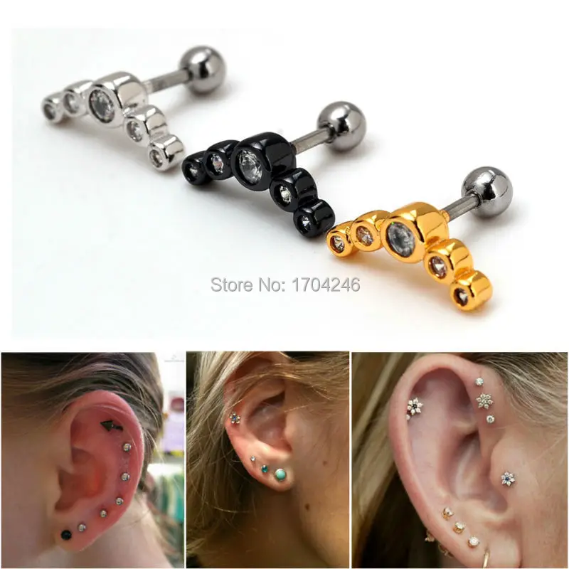Love Cartilage Stud Find Deals On Line At Get Quotations 1x18g Zircon Rhinestone Cute Wing Ear Stud Cartilage Earring Tragus Helix Piercing Men Women Lobe