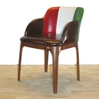 Modern colorful wood top iron dining table sets theme hotel party cafe table and chair