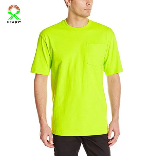 OEM service mens printing logo hi vis t shirt
