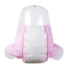 High quality abdl cute pattern pink PE film custom print adult fine diapers premium for girls women
