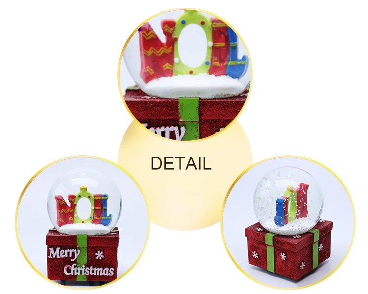 custom made glass christmas snow globe souvenir with resin