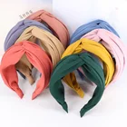 B918 2019 New Design Colorful Elastic Head Wrap Women Headband Twisted Knotted Hairband For Women