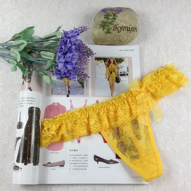 Stock Lace transparent panties women high quality Butterfly women underwear thongs Sey Thong Lace T Word Pants underwear women b