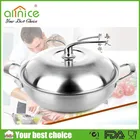 18/8Korean five layers steel large frying pan/korean wok/stainless steel chinese wok pan