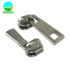 Custom made logo fan shaped zipper head metal zipper puller and slider
