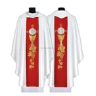 NEW HANDMADE Round Collar Brocade Clergy Stole / Vestment