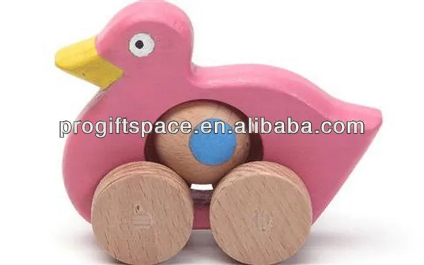 Горячий новый продукт best продажи для 2018 Экологичное качество Перемещение Деревянная Утка на колесах игрушка для детей в Китае