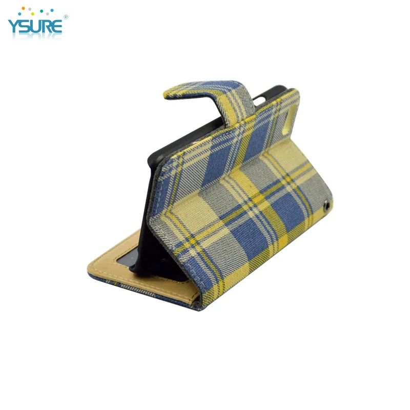 2015 Best Design Hot Sale Colorful Stripe Pattern Denim Leather Case For Lenovo VIBE Z2 PRO K920 with Card slots and PVC ID slot