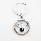 Cheap price bowling charm keychain metal rotating keyring
