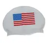 Silicone Swim Cap With Flag Custom Logo