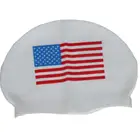 Silicone Swim Cap With Flag Custom Logo
