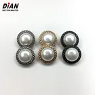 new design 12mm China manufacturer lady clothing shirt metal pearl shank button for garment