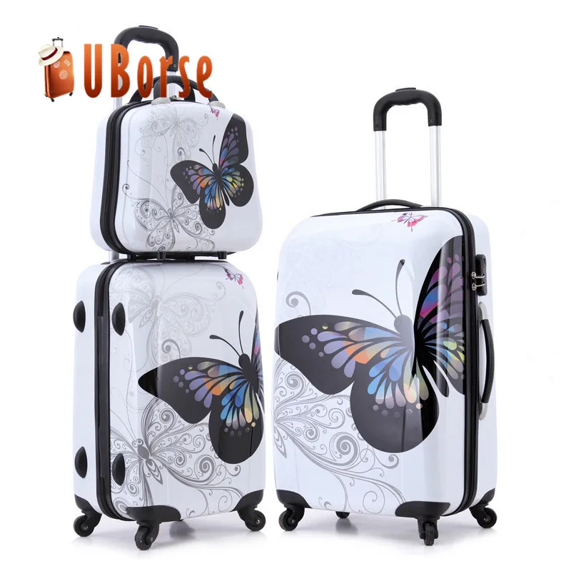 printed hard shell luggage