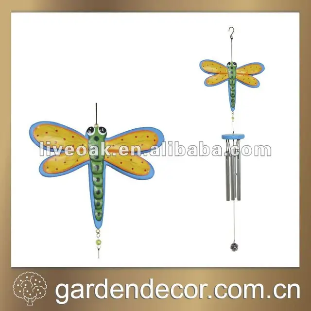 decorative garden accents dragonfly metal wind chimes