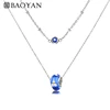 Baoyan European Style Colorful Floral Flower Glass Beaded Murano Charm Bead Necklace Greek Jewelry