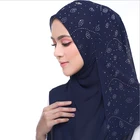New Muslim scarf cover Malaysia pearl chiffon ironed turban