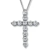 Sterling silver AAA CZ Fake Diamond cross necklace
