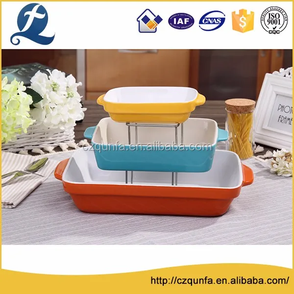 Multi function different sizes three layers ceramic baking set