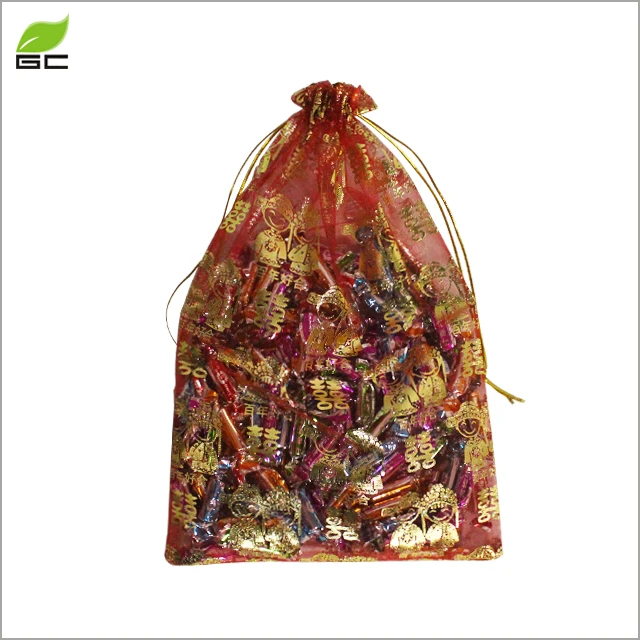 Custom High Quality Small Wedding Jewelry Organza Bags With Logo For Ring
