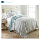 75 gsm 100% polyester printing water-washing Embroidered 3pcs bedding quilt