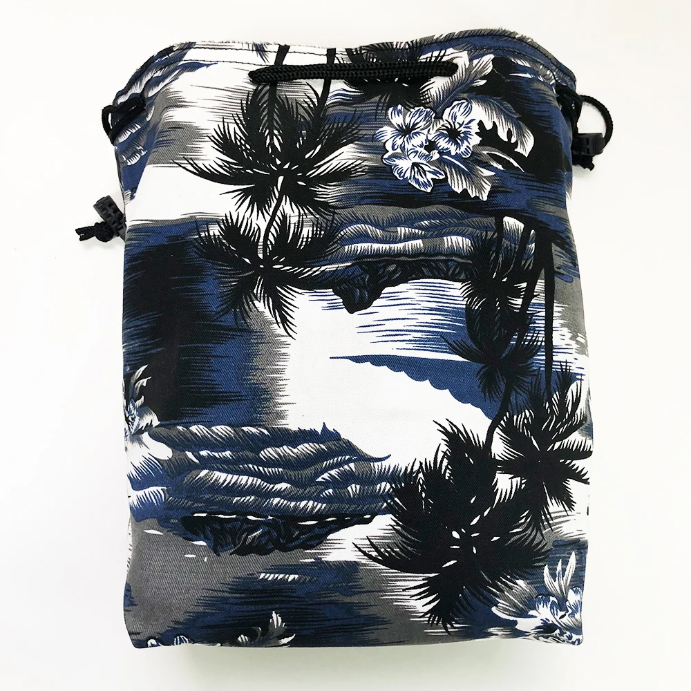 custom printed christmas drawstring gift cosmetic cotton bag