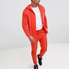 wholesale sweat suits custom print logo plain piping men red tracksuit